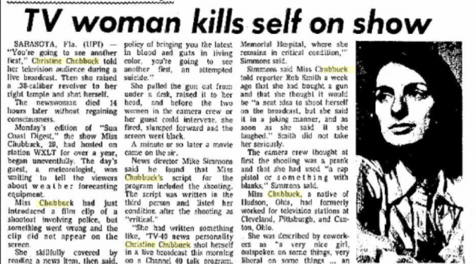 Aksi bunuh diri Christine Chubbuck ramai diberitakan pada tahun 1970-an (UPI)