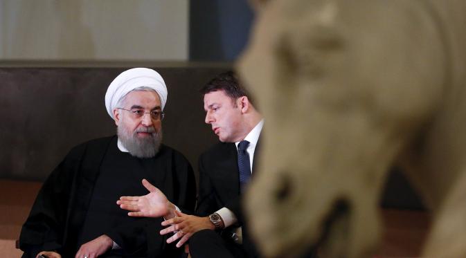 Pembicaraan Presiden Iran dengan Perdana Menteri Italia Matteo Renzi  digelar di Musei Capitolini (Reuters)