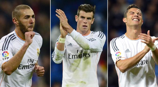 Gareth Bale, Karim Benzema, Cristiano Ronaldo (AFP).