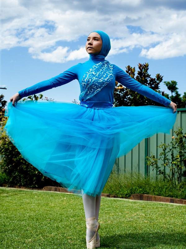 Stephanie Kurlow, remaja yang ingin jadi penari balet hijab pertama di dunia. (Edwina Pickles/Fairtax)