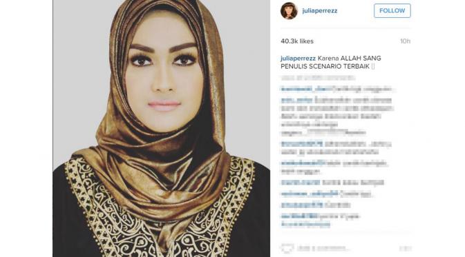 Julia Perez cantik dan anggun mengenakan hijab [foto: instagram/juliaperrezz]