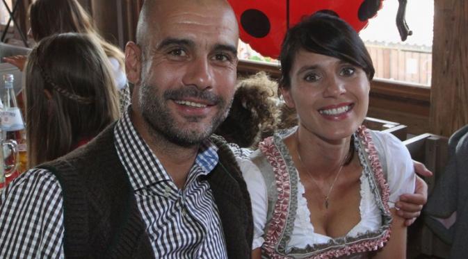Pep Guardiola dan istrinya, Cristina Serra /AFP