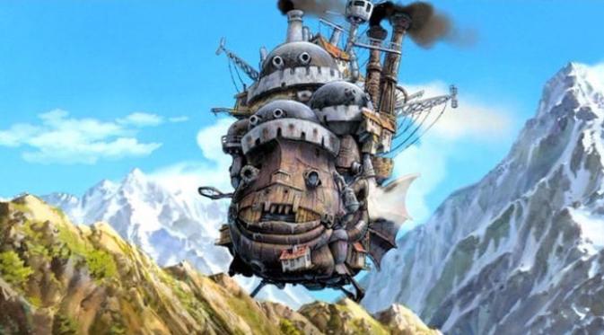 Istana di film animasi Howl's Moving Castle. (Ghibli)