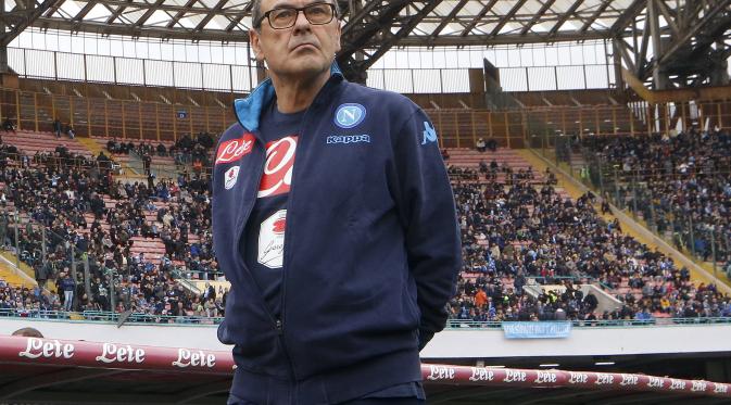 Maurizio Sarri menyebut lini depan Napoli kurang efektif pada laga melawan Juventus di Juventus Stadium, Minggu (14/2/2016) dini hari WIB. (Reuters/Juan Medina)