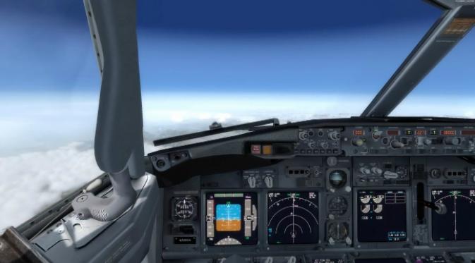 Tayangan simulasi pendaratan darurat pesawat Boeing 737. (Sumber video unggahan Tim Morgan) 