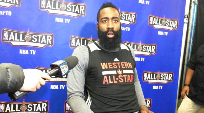 James Harden berlaga di NBA All Star 2016 yang digelar di Toronto, Kanada.