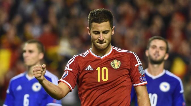 Bintang tim nasional Belgia, Eden Hazard. (AFP/Emmanuel Dunand).