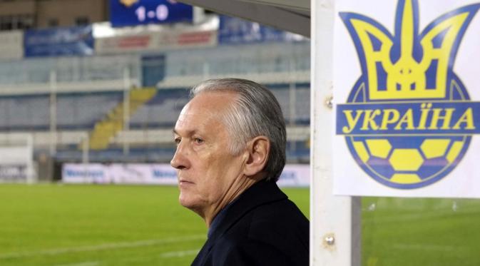 Pelatih tim nasional Ukraina, Mykhaylo Fomenko. (AFP/Nicos Savvides).