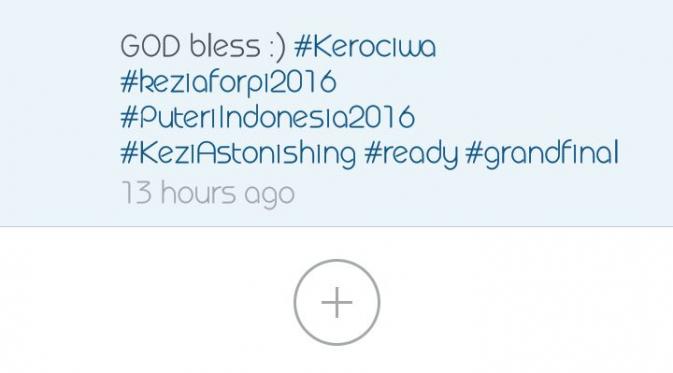 Harapan dan doa Kezia Roslin di hari penobatan Putri Indonesia 2016 akan berlangsung. 