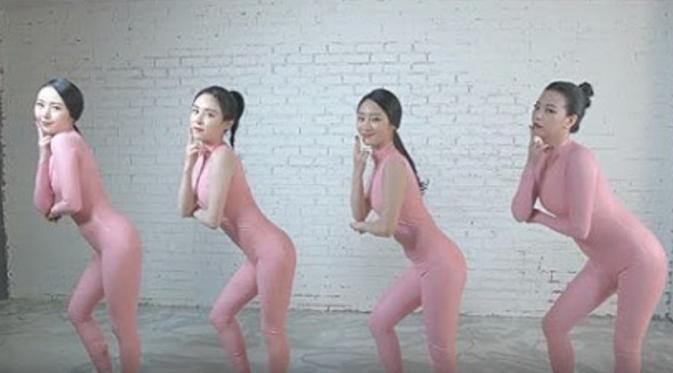 Girlband K-Pop dengan kostum seperti sosis