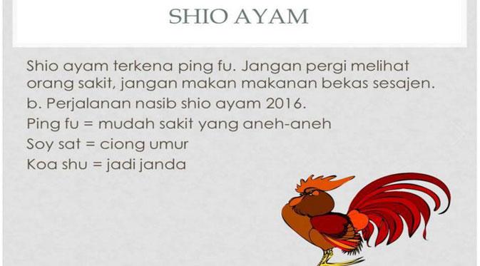 Shio Ayam | Via: facebook.com