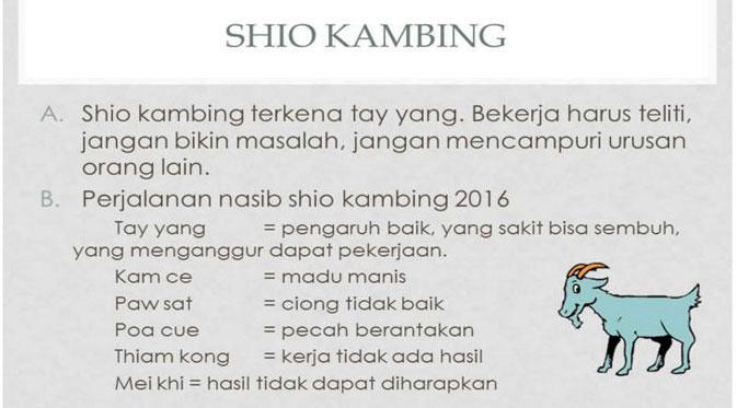 Shio Kambing | Via: facebook.com