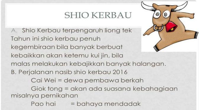 Shio Kerbau | Via: facebook.com