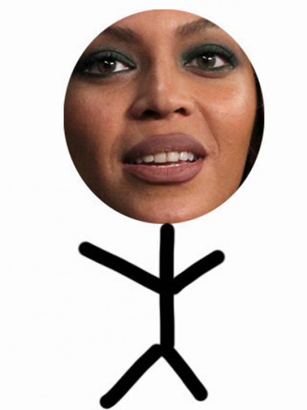 Beyonce punya wajah bentuk bulat. (Via: buzzfeed.com)