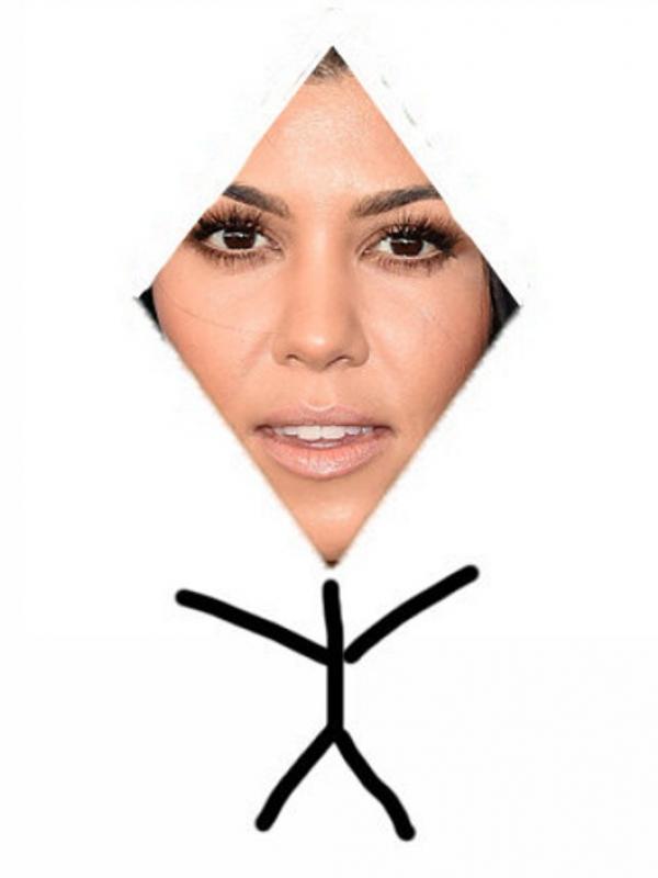 Kourtney Kardashian punya wajah bentuk belah ketupat. (Via: buzzfeed.com)