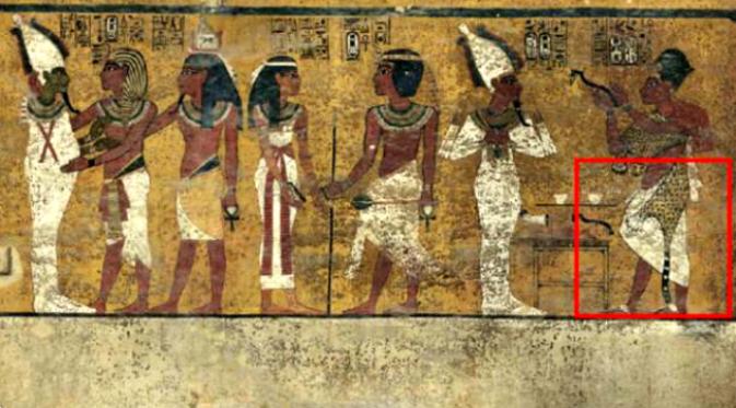 Analisa pemindaian lukisan di dinding utara makam Tutankhamun oleh Factum Arte menengarai adanya ruang rahasia di balik dinding utara. (Sumber Ancient Origins)