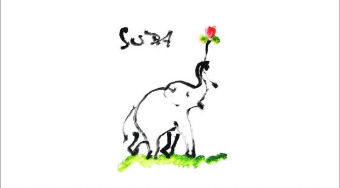 Seekor gajah bernama Suda dilatih di suaka Maetaeng di Chiangmai sehingga bisa melukis. (Sumber maetaengelephantpark.com)