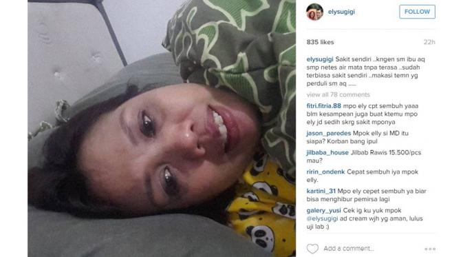 Elly Sugigi mengungkapkan ada sesuatu yang tidak beres dalam bahtera rumah tangganya dengan Ferry Anggara [foto: instagram/elysugigi]