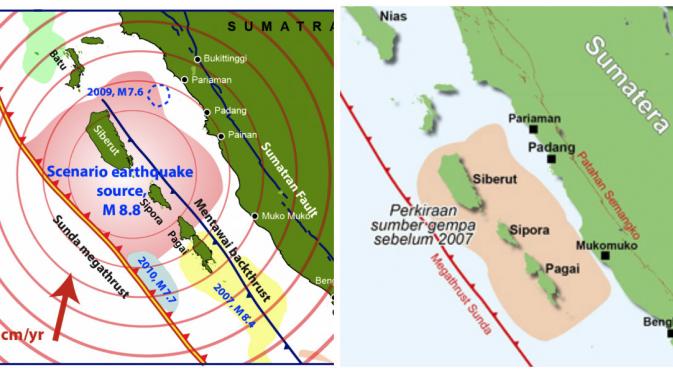 Potensi gempa 8,9 SR Sumatera, persiapan harus dilakukan masyarakat (www.earthobservatory.sg/Siaga.org)