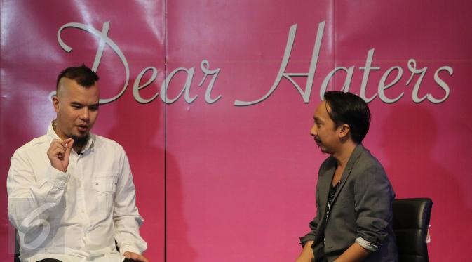 Ahmad Dhani saat menghadiri acara Dear Haters di Liputan6.com, Jakarta, Kamis (3/3/2016). (Liputan6.com/ Herman Zakharia)