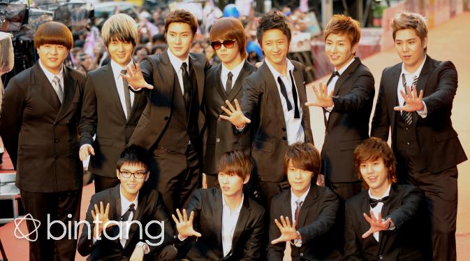 Super Junior sudah sukses mencapai impian mereka yang perjalanannya begitu amat panjang, dan dipenuhi jatuh bangun. (AFP/Bintang.com)