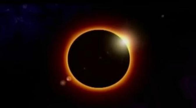 Peristiwa gerhana matahari total hanya terjadi sekali dalam 350 tahun di lintasan yang sama.
