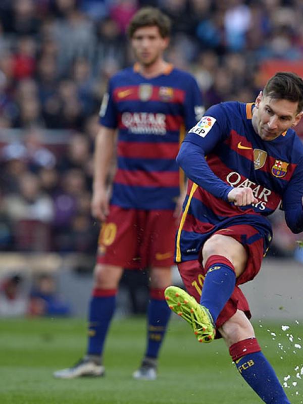 Penyerang Barcelona Lionel Messi. (AFP/Lluis Gene)