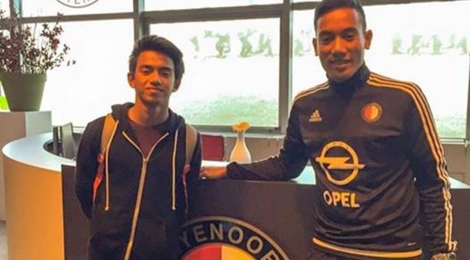 Muhammad Rafid Habibie, saat mengunjungi klub elite Belanda, Feyenoord. (Bola,com/Dok.Pribadi)