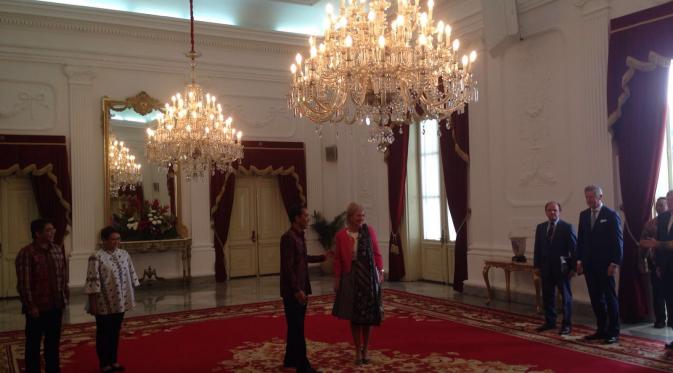  Presiden Joko Widodo menerima ‎kunjungan kehormatan Delegasi Kerajaan Belgia yang dipimpin oleh Her Royal Highness Princess Astrid, di Istana Merdeka, Jakarta
