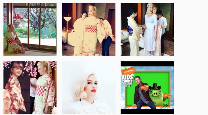 Gwen Stefani dalam balutan kimono (Instagram)