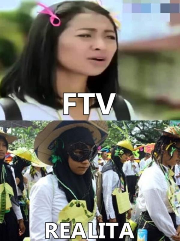 Keliatan banget bedanya ya FTV versus realita? Hahaha!!! (via: istimewa)