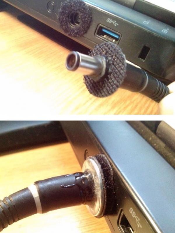 Kabel charger laptop rusak. (Via: boredpanda.com)