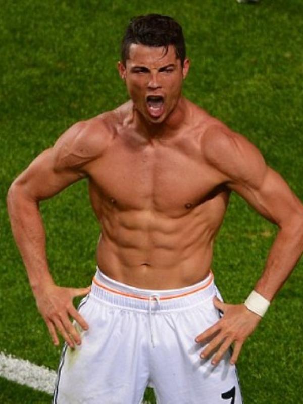Cristiano Ronaldo saat merayakan gol ke gawang lawan.