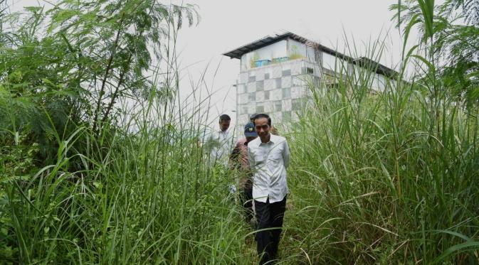 Presiden Jokowi saat sidak proyek Hambalang, Bogor. (Biro Pers Istana)