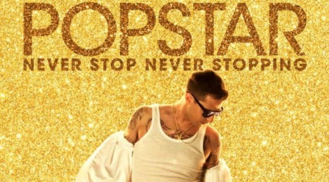 Poster hologram film Popstar: Never Stop Never Stopping yang menampilka Adam Levine. foto:  collider.com