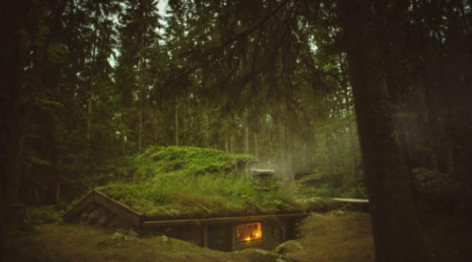 Kabin di tengah hutan. Foto: Christoffer Castor.