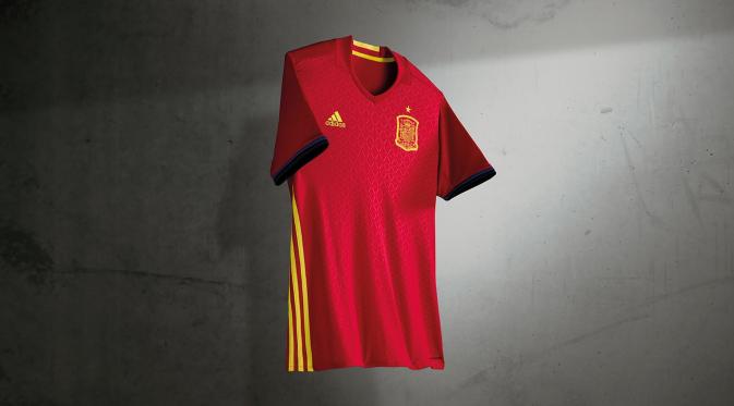 Seragam tim nasional Spanyol di ajang Piala Eropa 2016. (Adidas).