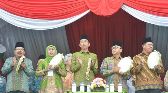 Presiden Jokowi menghadiri hari lahir Muslimat NU di Malang, Jawa Timur (Biro Pers Setpres)