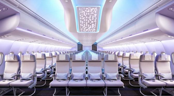 Desain interior terbaru di kelas ekonomi pesawat Airbus A330neo (Foto: Airbus).