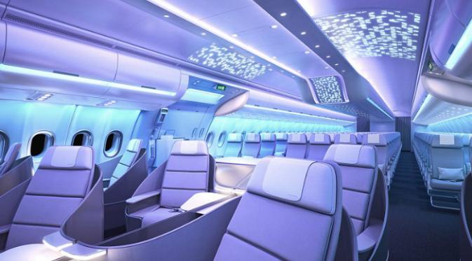 Desain interior terbaru di kelas bisnis pesawat Airbus A330neo (Foto: Airbus).