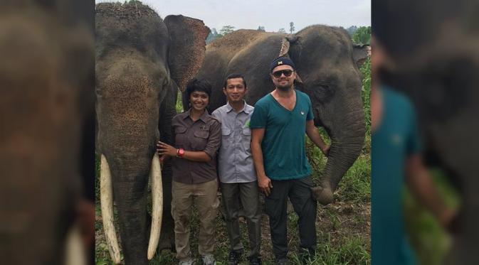Leonardo Dicaprio melakukan kunjungan ke Aceh, Indonesia untuk selamatkan gajah dan hutan. (dailymail)