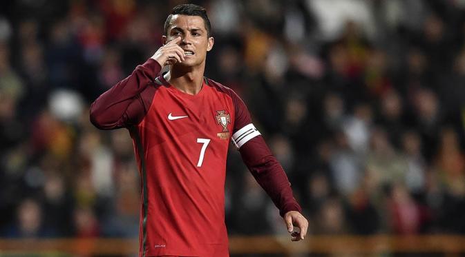 Bintang tim nasional Portugal, Cristiano Ronaldo. (AFP/Francesco Leong).