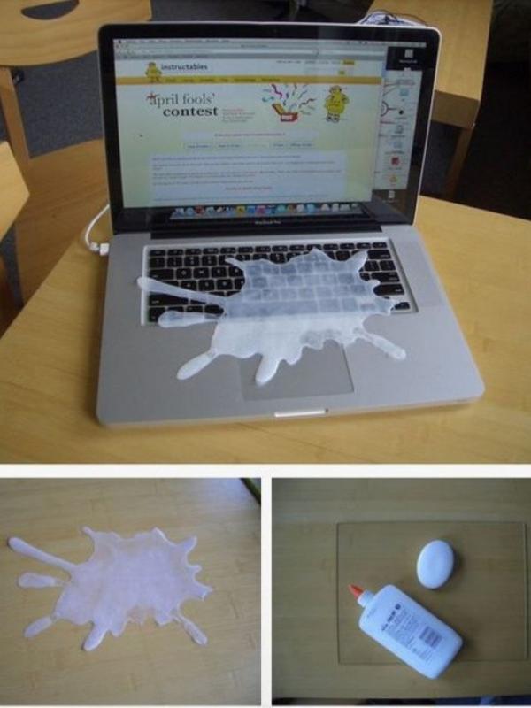 Air tumpah di keyboard laptop. (Via: instructables.com)