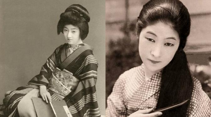 Perempuan Jepang di tahun 1913 (kiri) dan 1920 (Foto: PostMan).