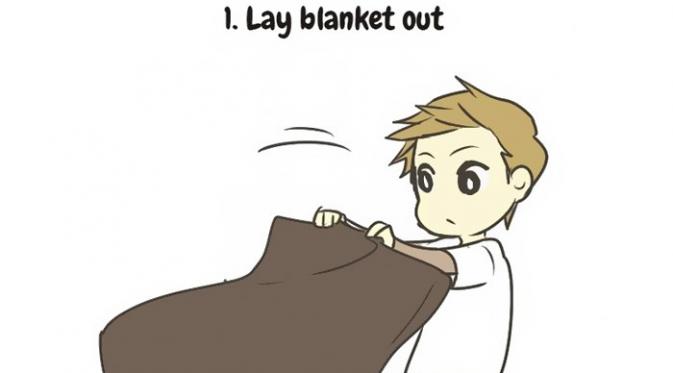 1. Ambil selimut. (Via: boredpanda.com)