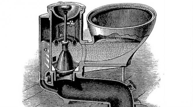 Toilet siram pertama dipatenkan oleh Alexander Cummings pada 1775. (Sumber Allday)