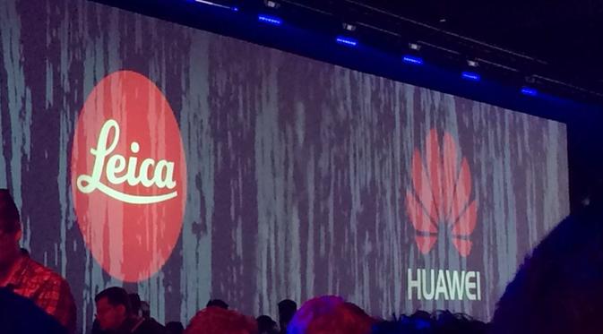 Logo Huawei dan Leica terpampang jelas di acara peluncuran Huawei P9 di Battersea Evolution, London, Inggris (Liputan6.com/ Andina Librianty)