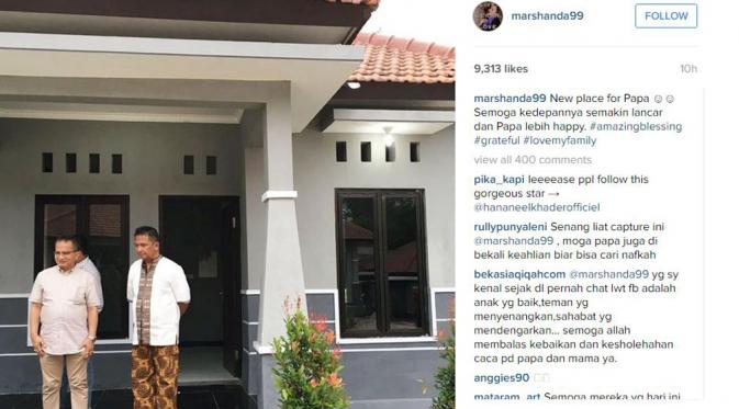 Inikah rumah pemberian Marshanda untuk sang ayah, Irwan Yusuf? (Instagram @marshanda99)