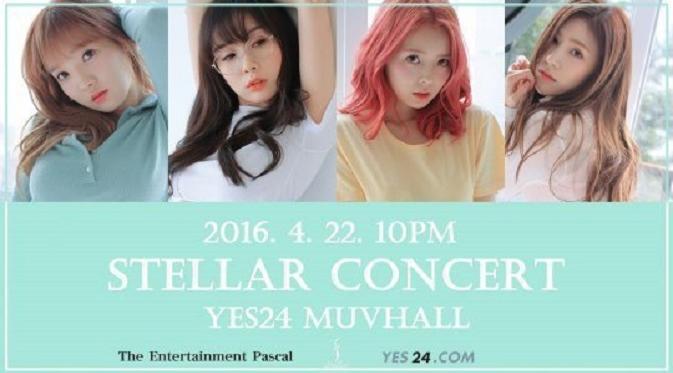 Girlband seksi asal Korea Selatan Stellar siap menggelar konser tunggal pertama mereka pada 22 April mendatang.