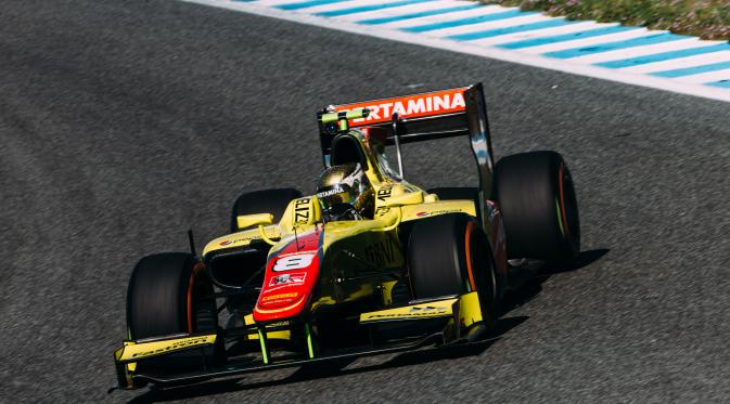 Pembalap Jagonya Ayam Campos Racing, Sean Gelael (GP2 Media Services)